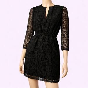 ROBERT RODRIGUEZ Pauline Black Velvet Dot Mini Black Dress